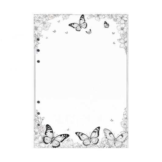 DIN A5 Ringbucheinlagen 6-fach Lochung mit Motiv | Bild Schmetterling 9