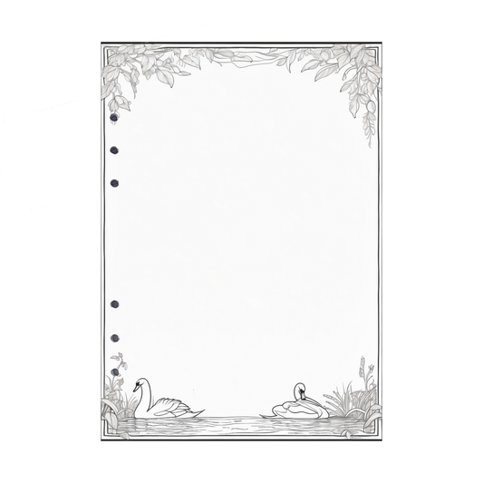 DIN A5 Ringbucheinlagen 6-fach Lochung mit Motiv | Bild Schwan 1