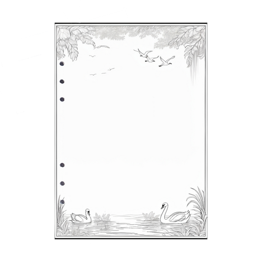 DIN A5 Ringbucheinlagen 6-fach Lochung mit Motiv | Bild Schwan 2