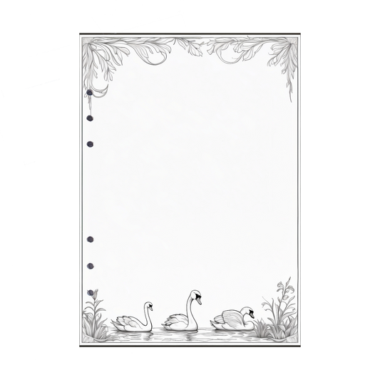 DIN A5 Ringbucheinlagen 6-fach Lochung mit Motiv | Bild Schwan 3