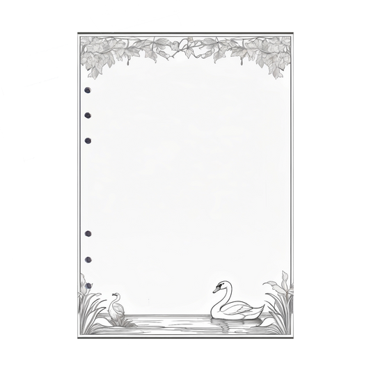 DIN A5 Ringbucheinlagen 6-fach Lochung mit Motiv | Bild Schwan 4