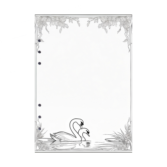 DIN A5 Ringbucheinlagen 6-fach Lochung mit Motiv | Bild Schwan 5