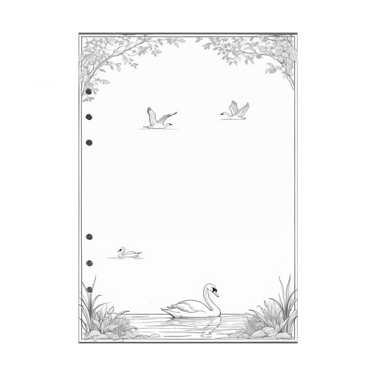 DIN A5 Ringbucheinlagen 6-fach Lochung mit Motiv | Bild Schwan 6