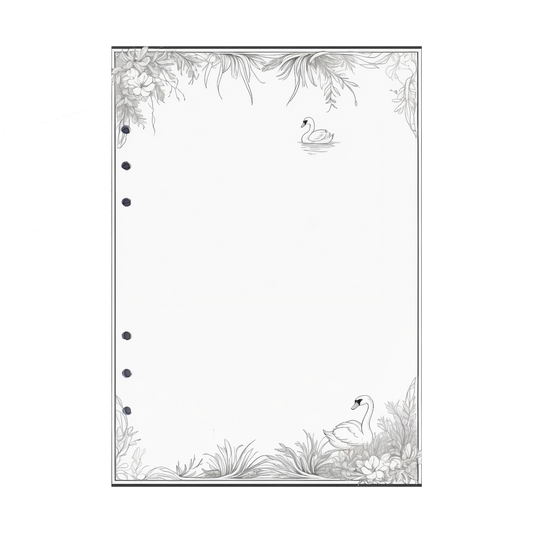 DIN A5 Ringbucheinlagen 6-fach Lochung mit Motiv | Bild Schwan 7