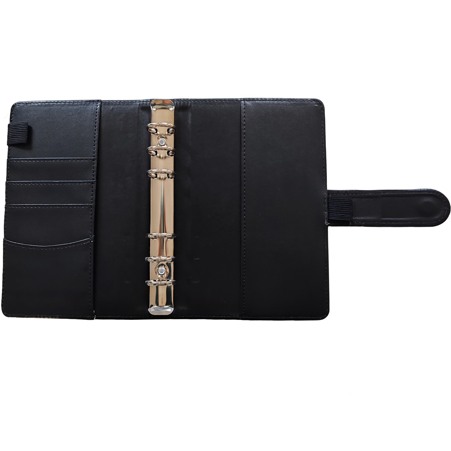Personal Size / DIN A6 Ringbuch | Ringbinder Schwarz | 6-Ring-Mechanik