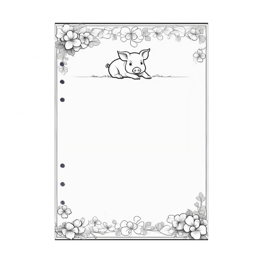 DIN A5 Ringbucheinlagen 6-fach Lochung mit Motiv | Bild Schwein 1