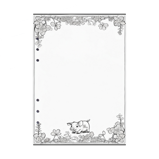 DIN A5 Ringbucheinlagen 6-fach Lochung mit Motiv | Bild Schwein 2