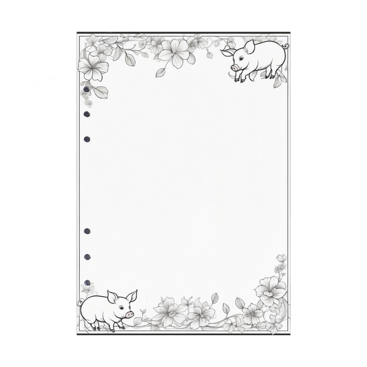 DIN A5 Ringbucheinlagen 6-fach Lochung mit Motiv | Bild Schwein 3