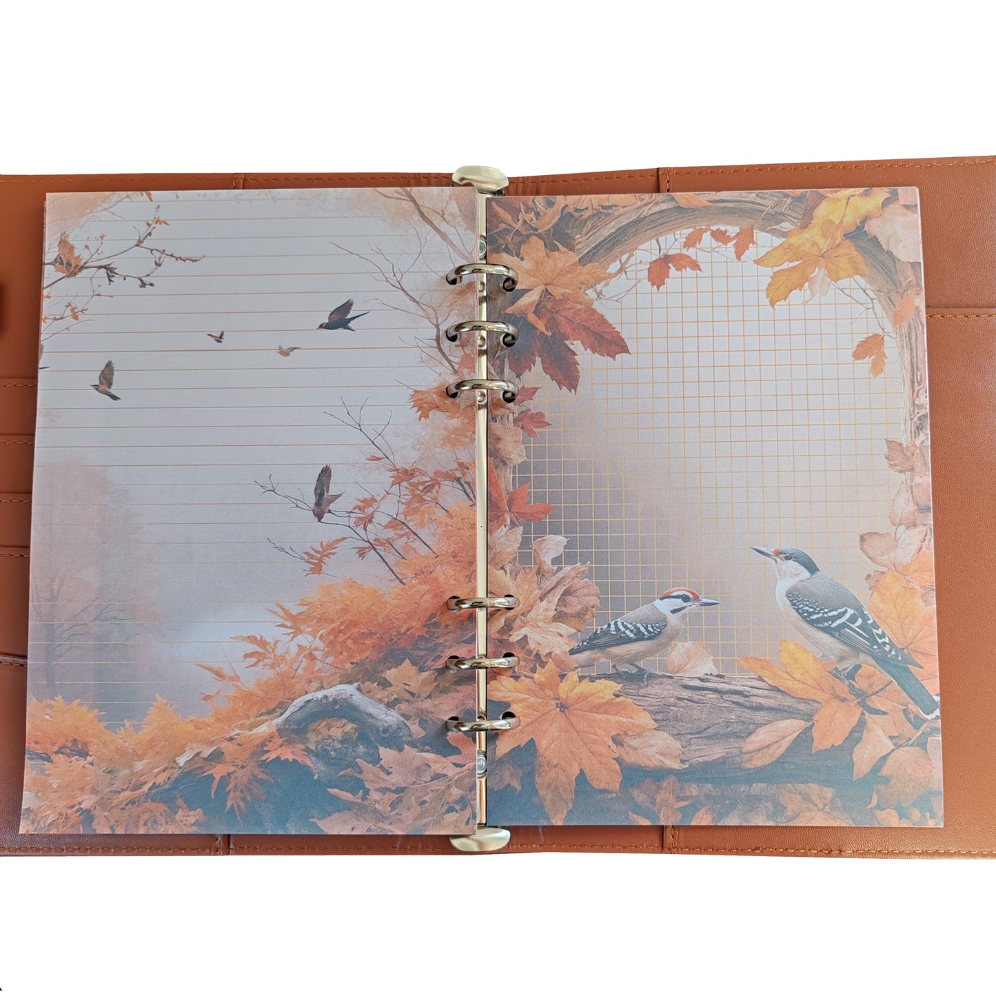 Autumn Breeze Ringbucheinlagen | Motiv-Inlays Specht | 50 Seiten | DIN A5/A6