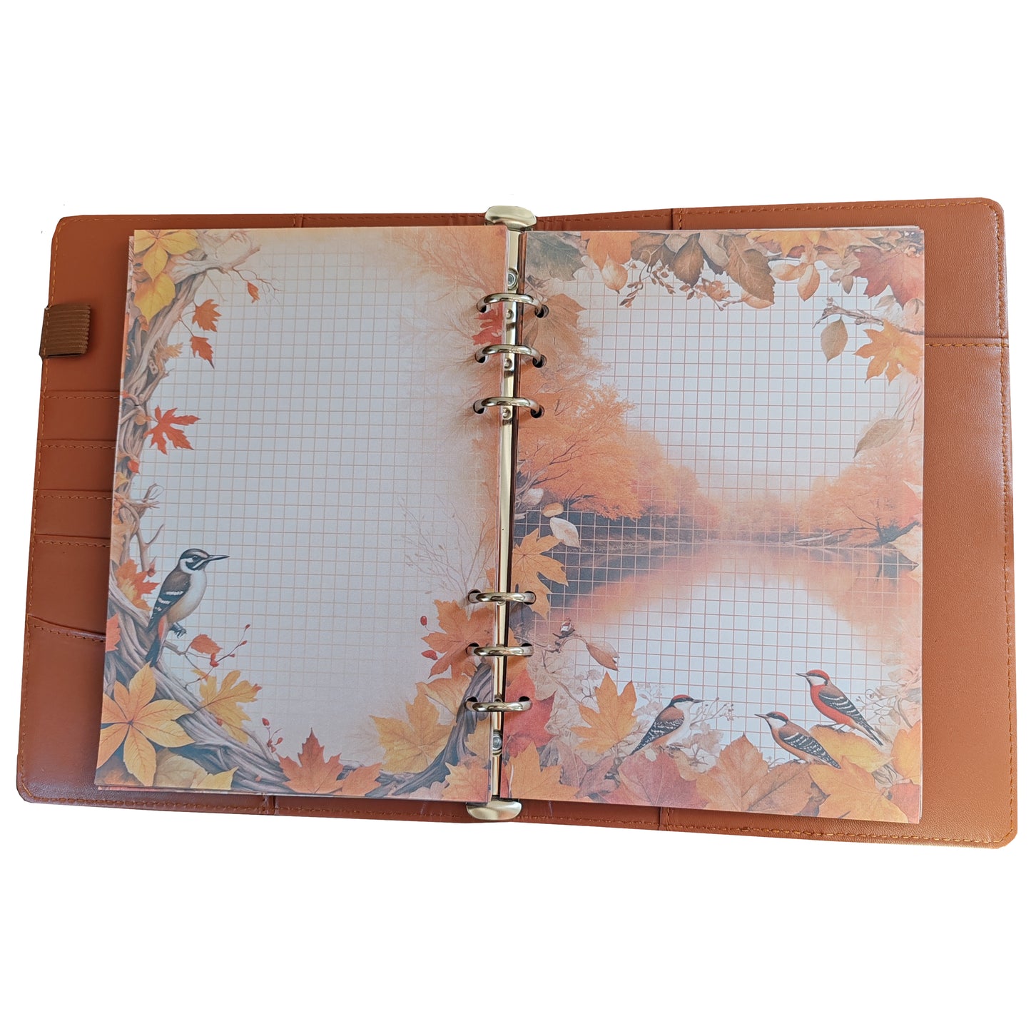 Autumn Breeze Ringbucheinlagen | Motiv-Inlays Specht | 50 Seiten | DIN A5/A6