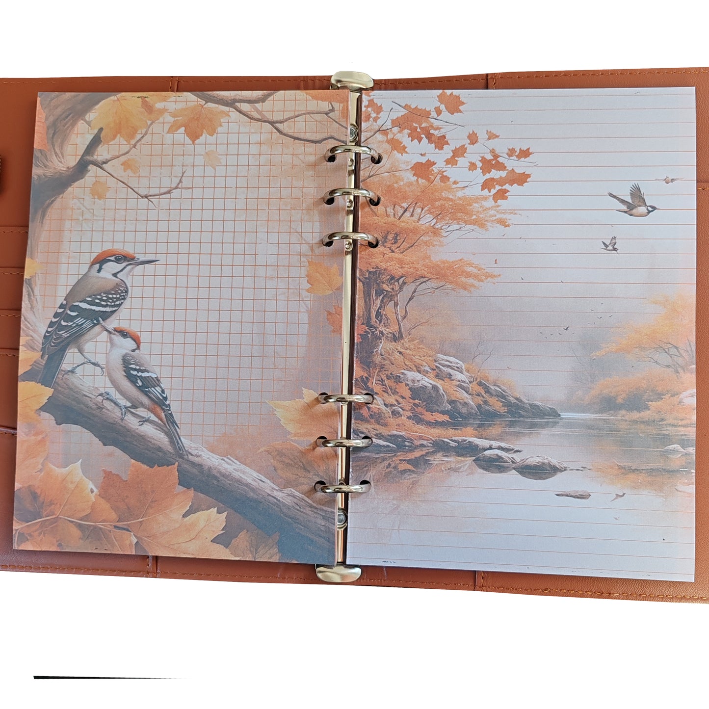 Autumn Breeze Ringbucheinlagen | Motiv-Inlays Specht | 50 Seiten | DIN A5/A6