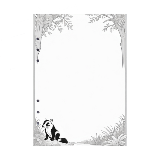 DIN A5 Ringbucheinlagen 6-fach Lochung mit Motiv | Bild Stinktier 1