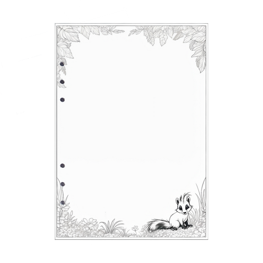 DIN A5 Ringbucheinlagen 6-fach Lochung mit Motiv | Bild Stinktier 2