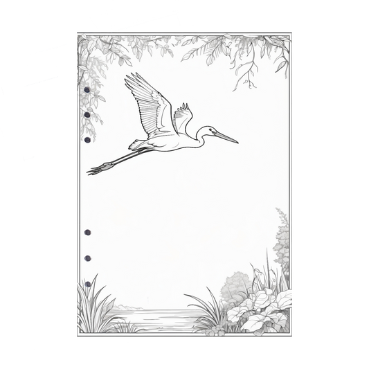 DIN A5 Ringbucheinlagen 6-fach Lochung mit Motiv | Bild Storch 1