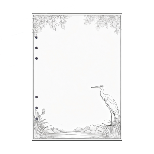 DIN A5 Ringbucheinlagen 6-fach Lochung mit Motiv | Bild Storch 2