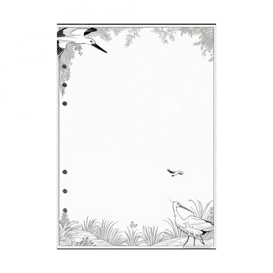 DIN A5 Ringbucheinlagen 6-fach Lochung mit Motiv | Bild Storch 4