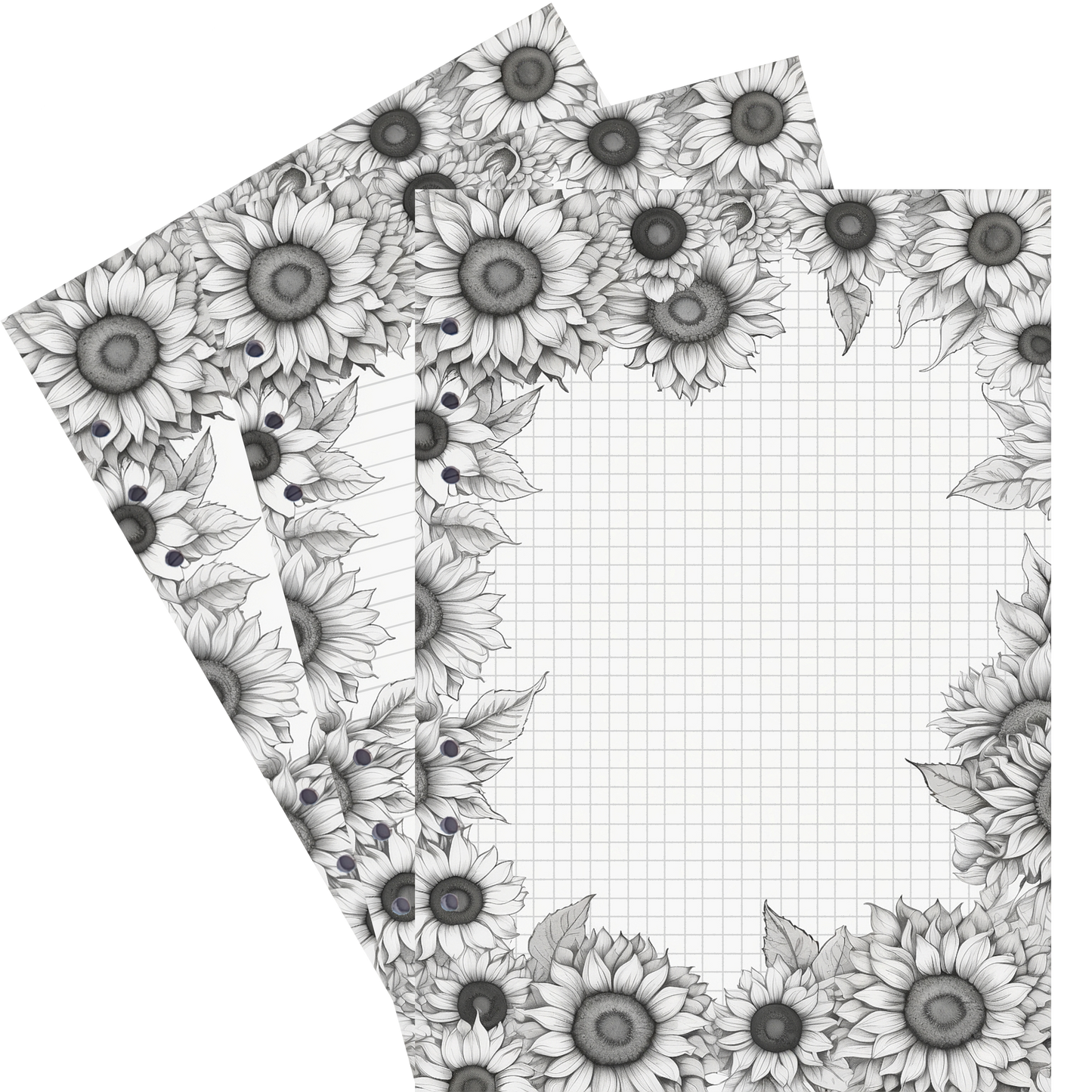 DIN A5 Ringbucheinlagen 6-fach Lochung mit Motiv | Bild Sunflower 1