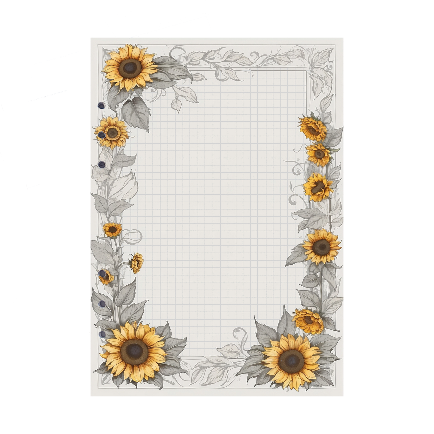 DIN A5 Ringbucheinlagen 6-fach Lochung mit Motiv | Bild Sunflower 10