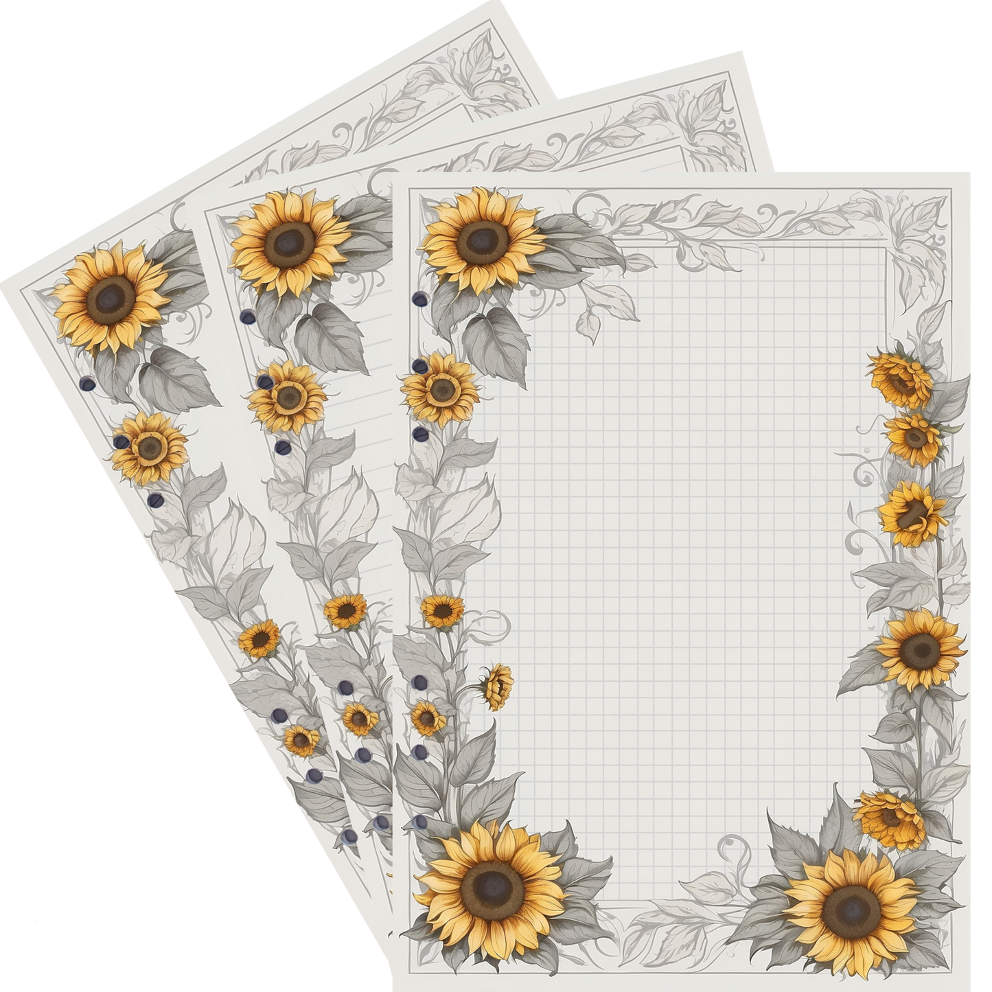 DIN A5 Ringbucheinlagen 6-fach Lochung mit Motiv | Bild Sunflower 10