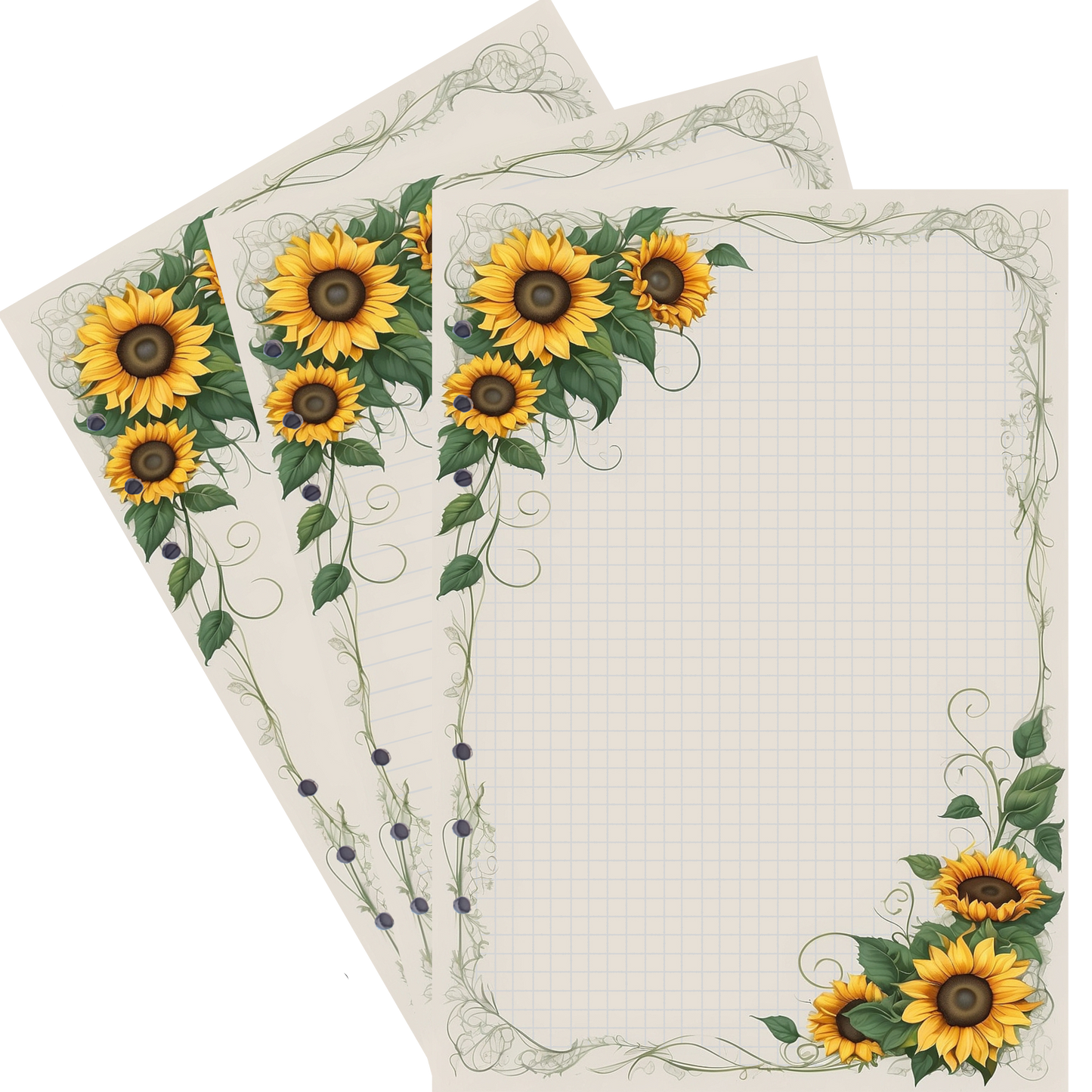 DIN A5 Ringbucheinlagen 6-fach Lochung mit Motiv | Bild Sunflower 12