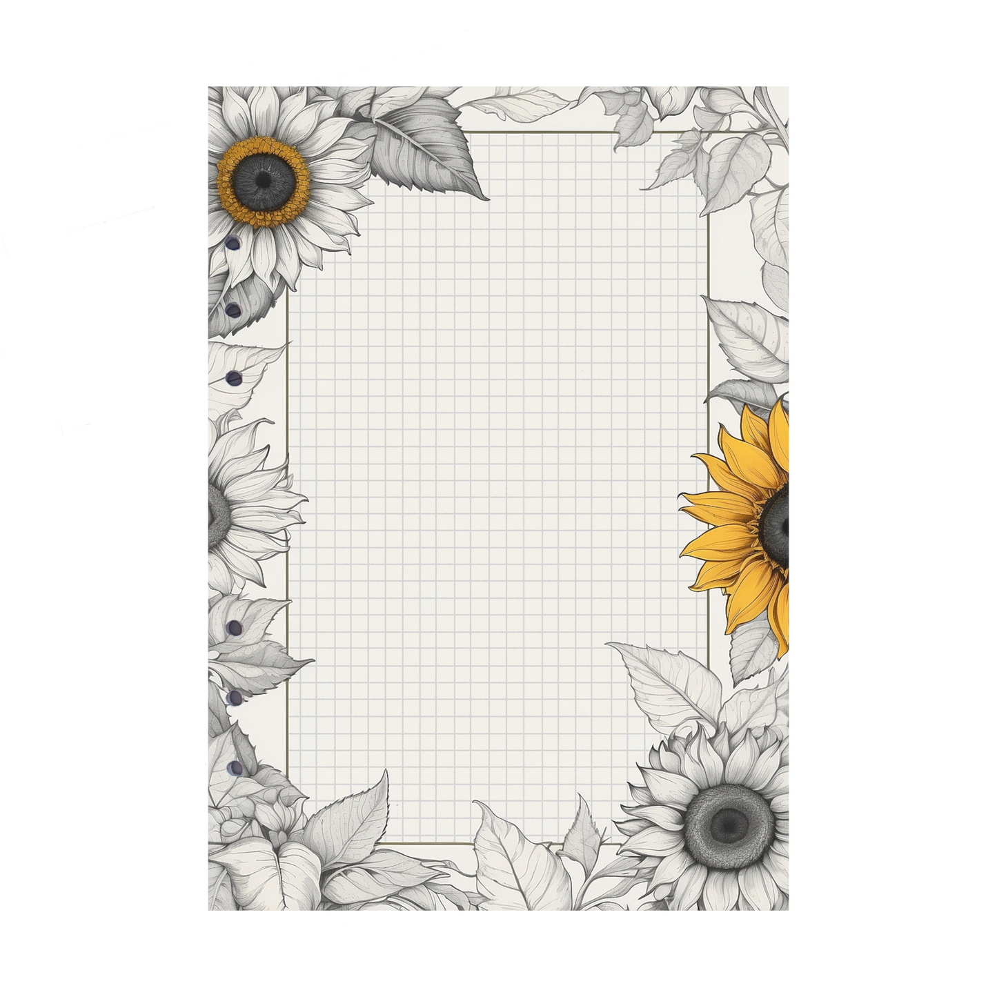 DIN A5 Ringbucheinlagen 6-fach Lochung mit Motiv | Bild Sunflower 13