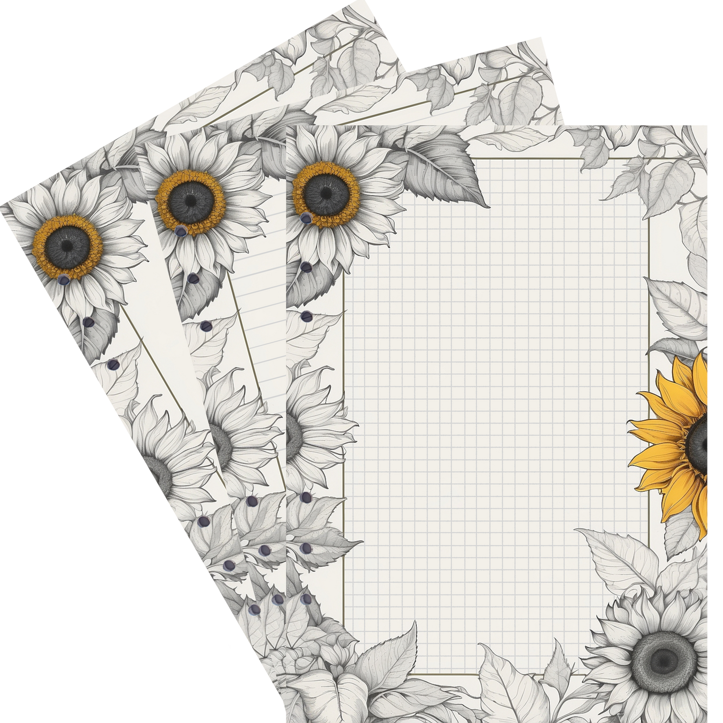 DIN A5 Ringbucheinlagen 6-fach Lochung mit Motiv | Bild Sunflower 13