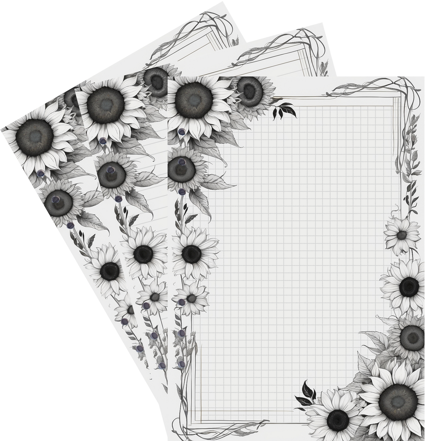 DIN A5 Ringbucheinlagen 6-fach Lochung mit Motiv | Bild Sunflower 14