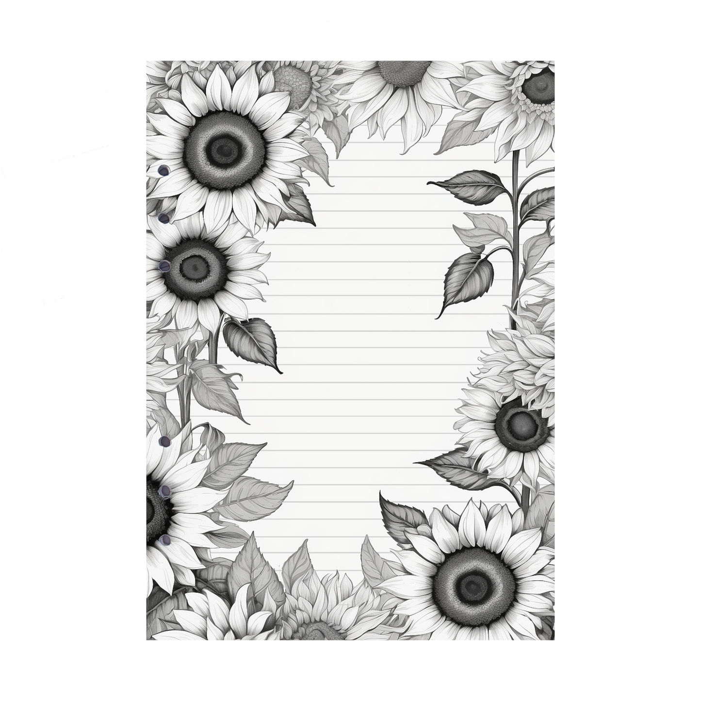 DIN A5 Ringbucheinlagen 6-fach Lochung mit Motiv | Bild Sunflower 15