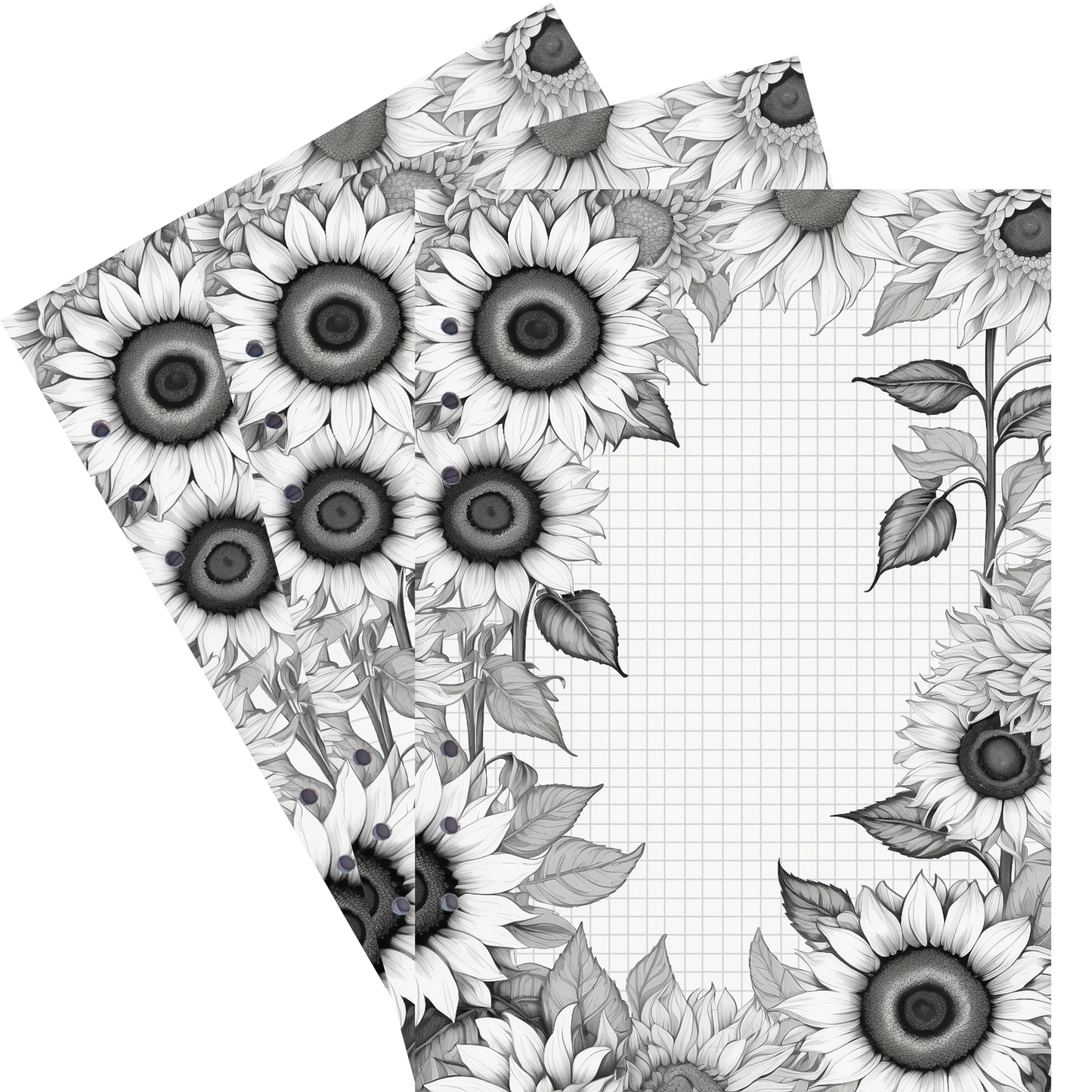 DIN A5 Ringbucheinlagen 6-fach Lochung mit Motiv | Bild Sunflower 15