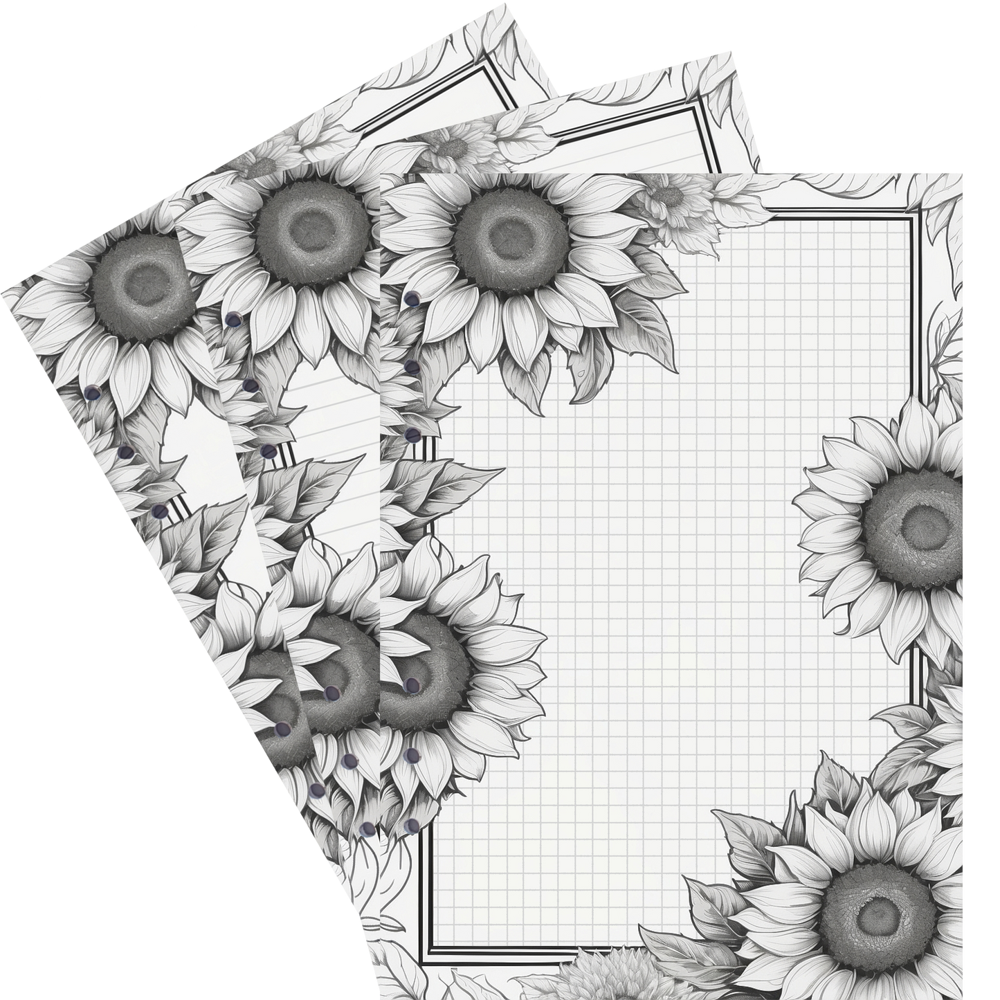 DIN A5 Ringbucheinlagen 6-fach Lochung mit Motiv | Bild Sunflower 16