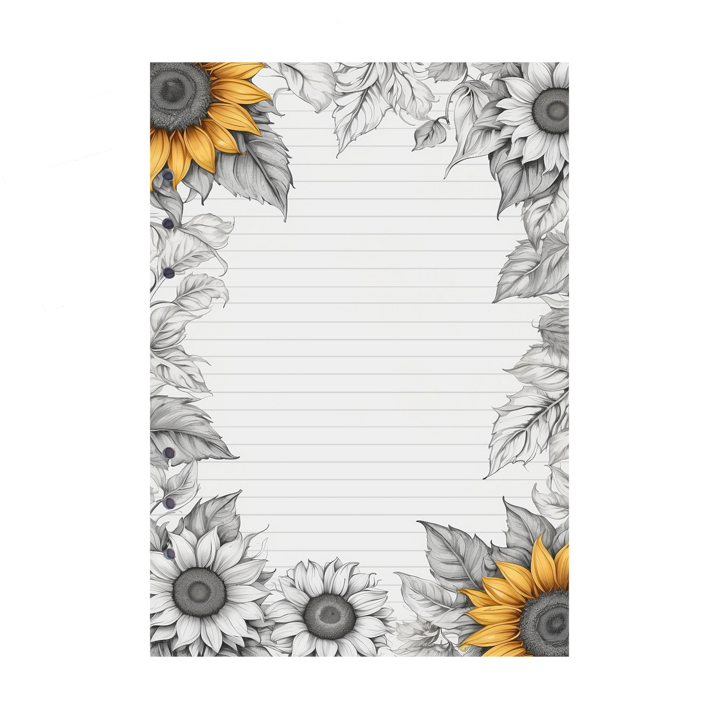 DIN A5 Ringbucheinlagen 6-fach Lochung mit Motiv | Bild Sunflower 18