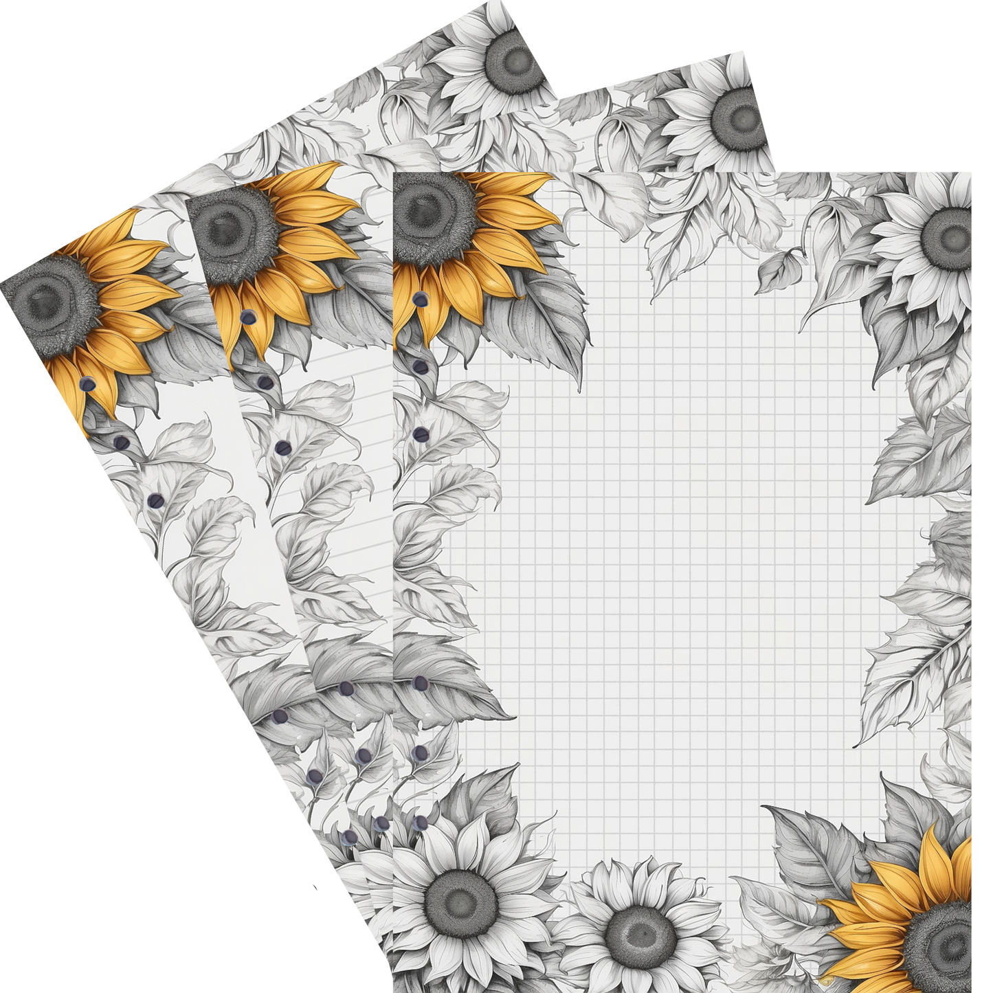 DIN A5 Ringbucheinlagen 6-fach Lochung mit Motiv | Bild Sunflower 18