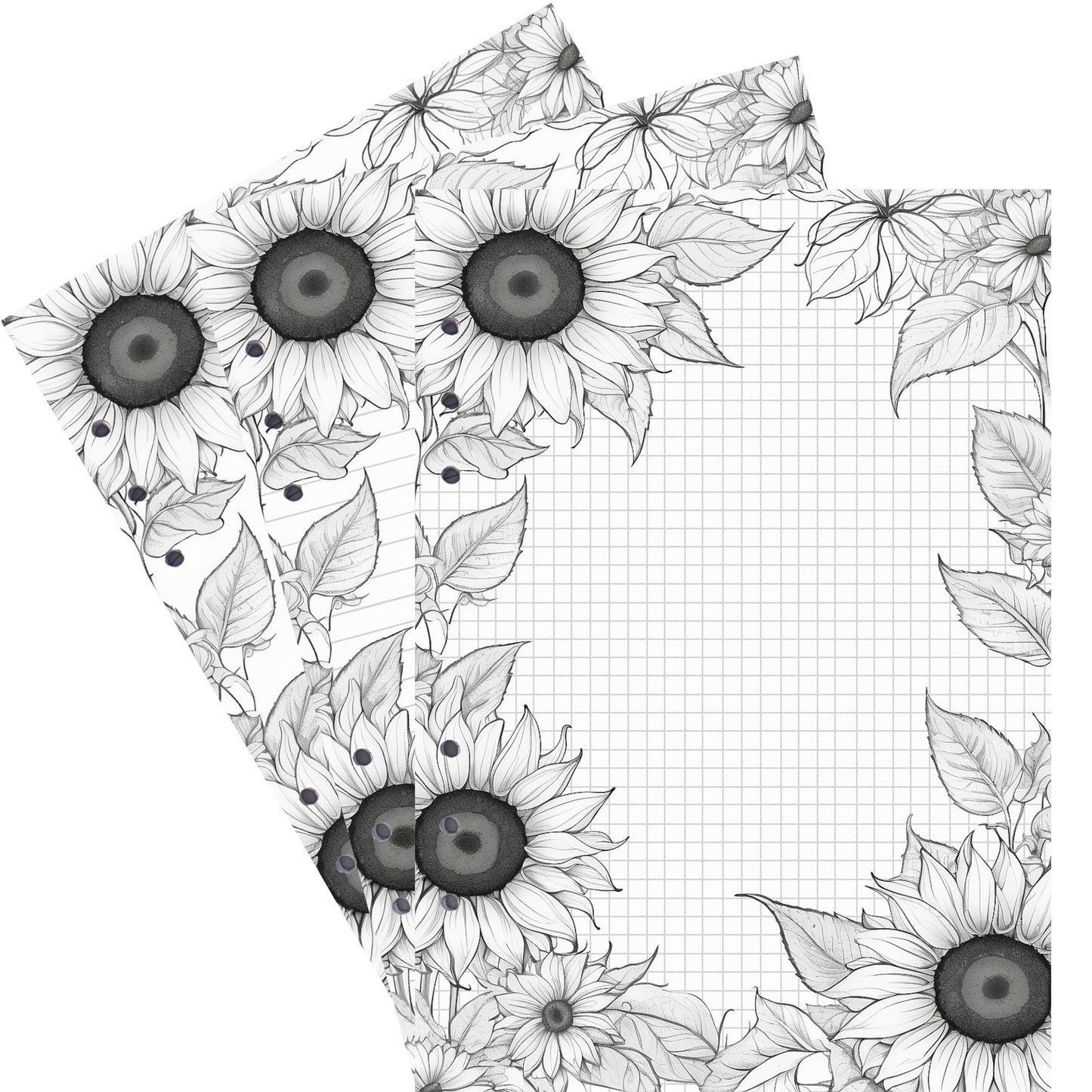 DIN A5 Ringbucheinlagen 6-fach Lochung mit Motiv | Bild Sunflower 19