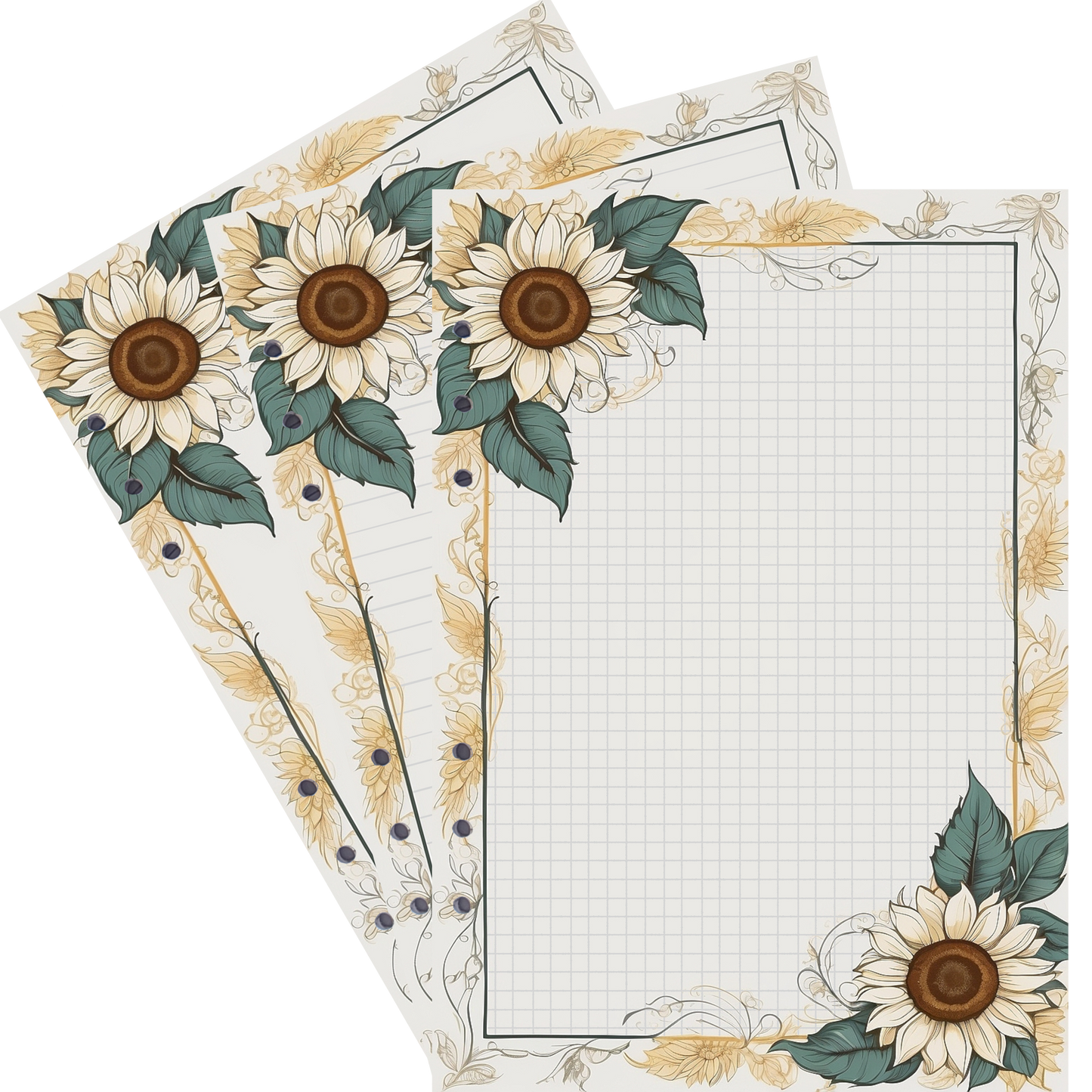 DIN A5 Ringbucheinlagen 6-fach Lochung mit Motiv | Bild Sunflower 20