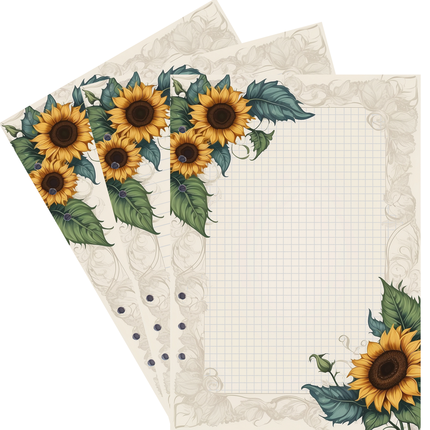 DIN A5 Ringbucheinlagen 6-fach Lochung mit Motiv | Bild Sunflower 21