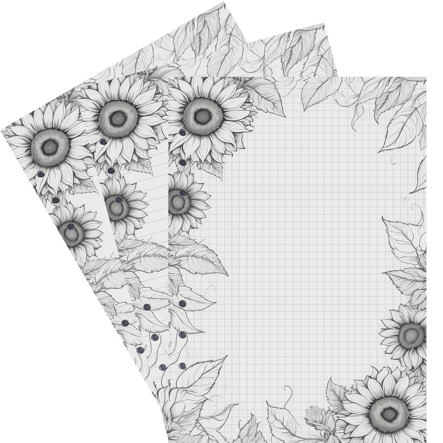 DIN A5 Ringbucheinlagen 6-fach Lochung mit Motiv | Bild Sunflower 25