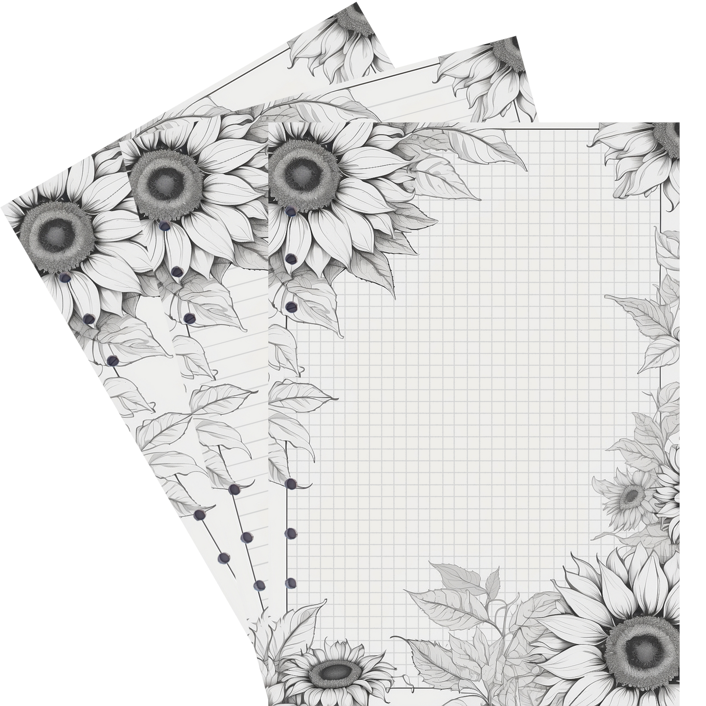 DIN A5 Ringbucheinlagen 6-fach Lochung mit Motiv | Bild Sunflower 26