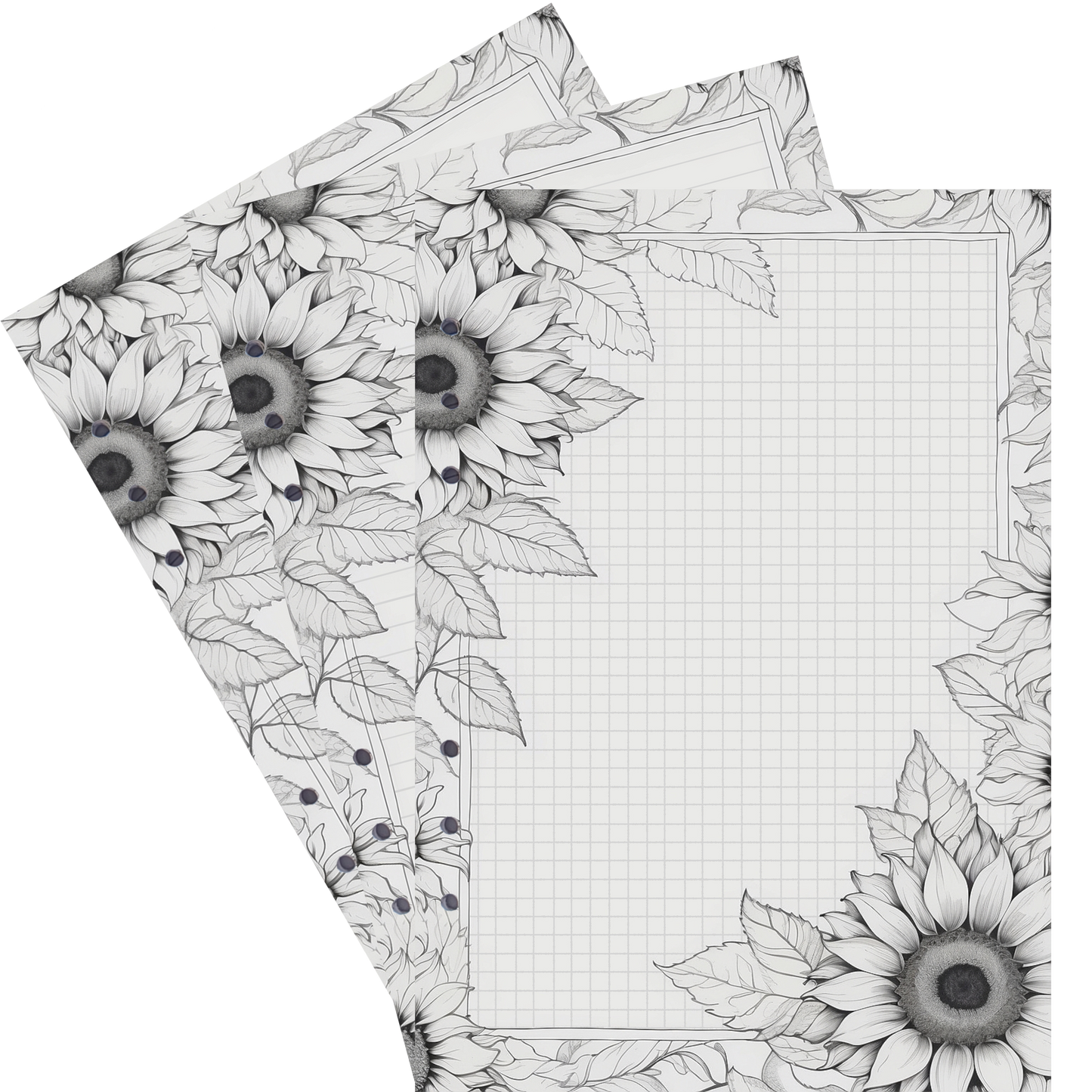 DIN A5 Ringbucheinlagen 6-fach Lochung mit Motiv | Bild Sunflower 29