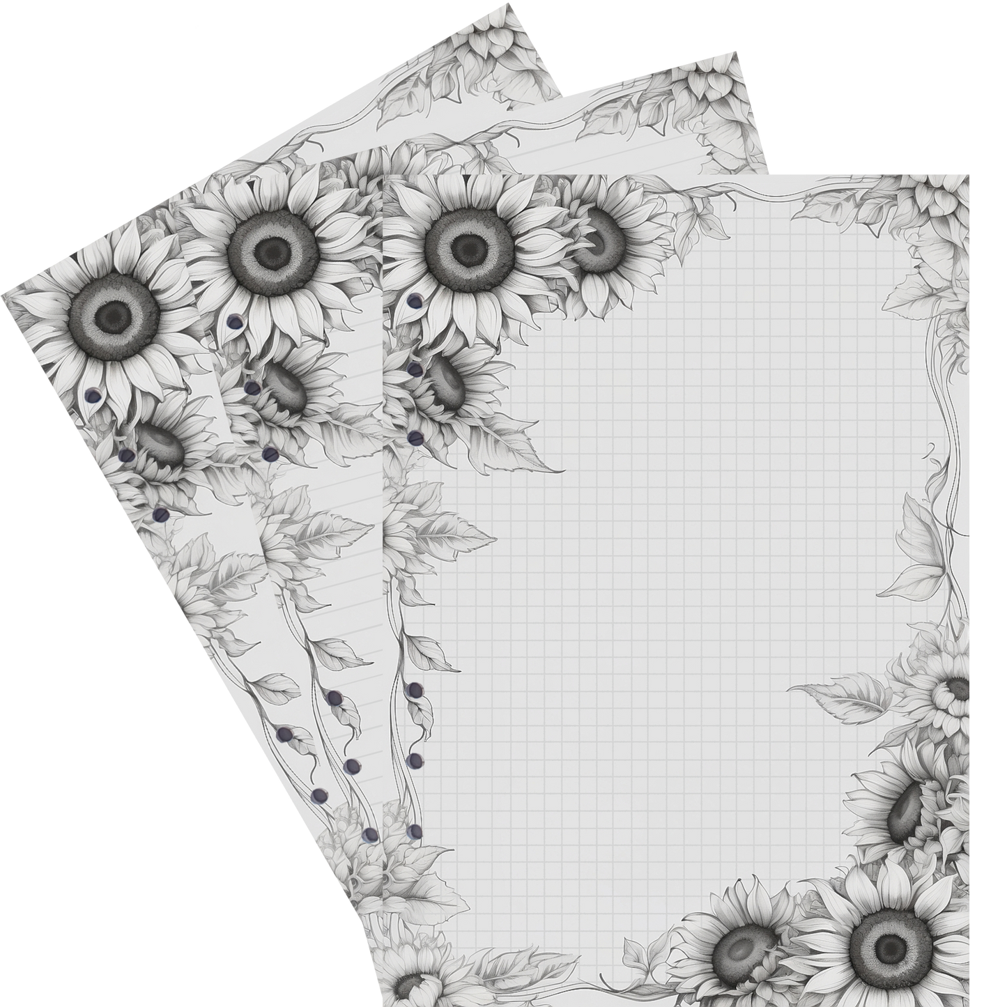 DIN A5 Ringbucheinlagen 6-fach Lochung mit Motiv | Bild Sunflower 3
