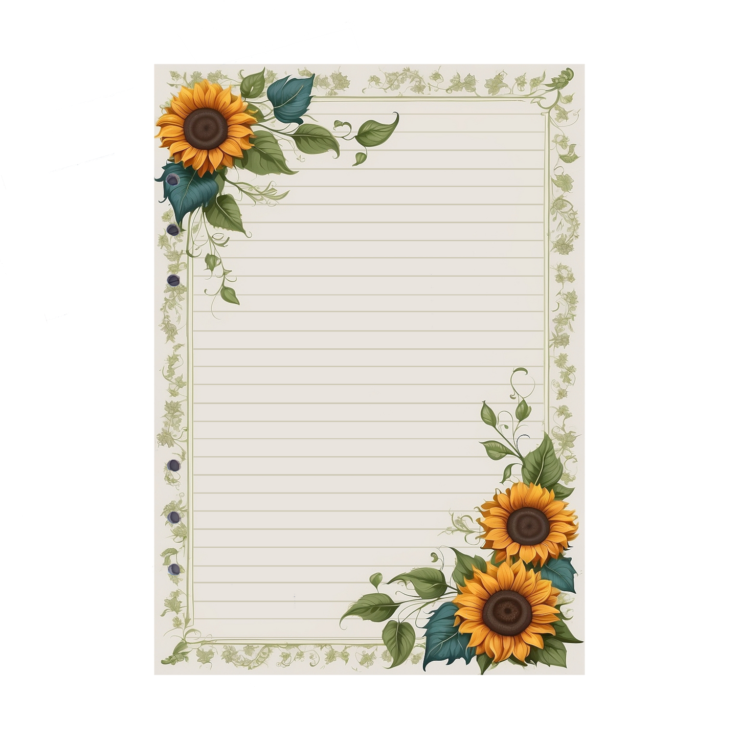 DIN A5 Ringbucheinlagen 6-fach Lochung mit Motiv | Bild Sunflower 30