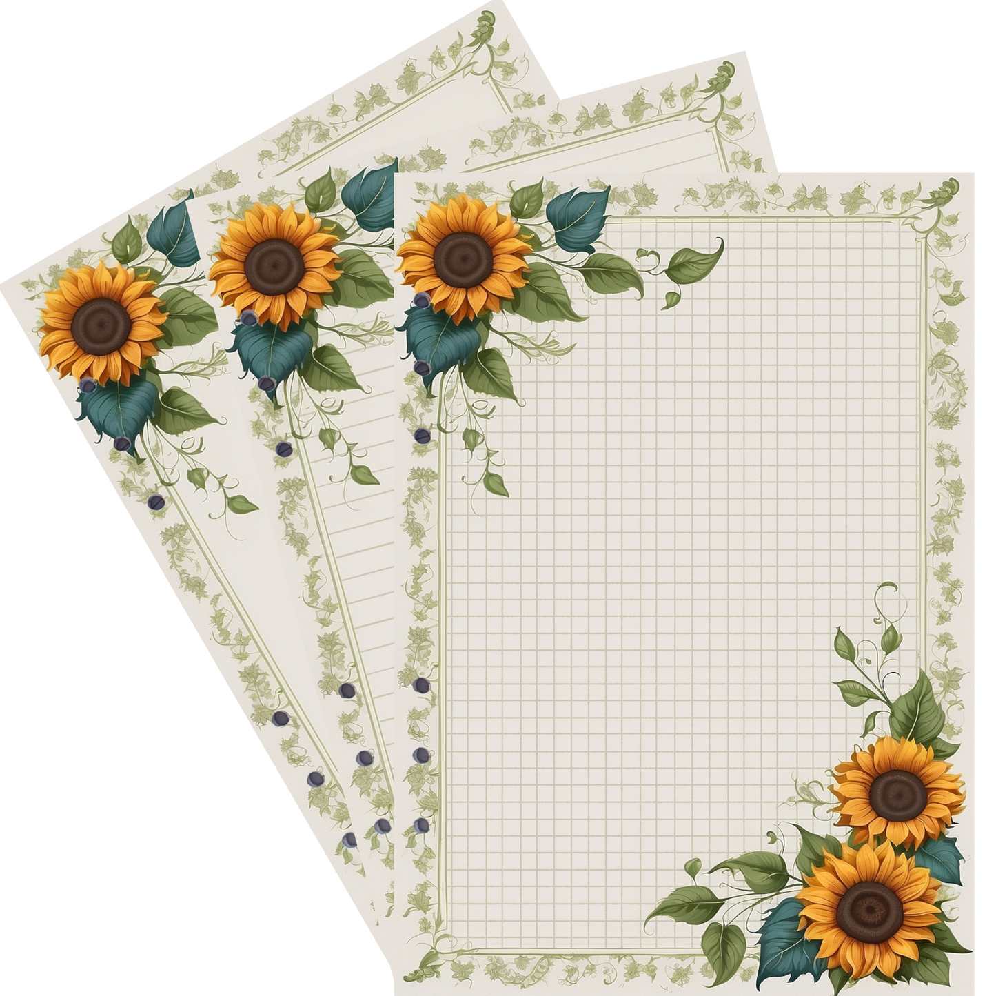 DIN A5 Ringbucheinlagen 6-fach Lochung mit Motiv | Bild Sunflower 30