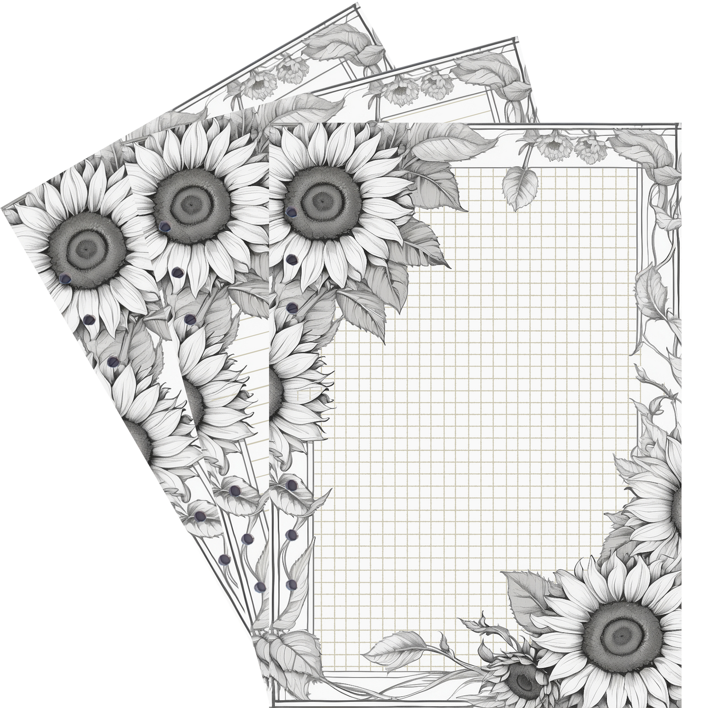 DIN A5 Ringbucheinlagen 6-fach Lochung mit Motiv | Bild Sunflower 31