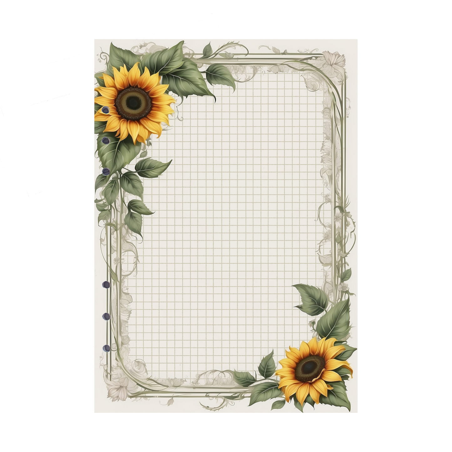 DIN A5 Ringbucheinlagen 6-fach Lochung mit Motiv | Bild Sunflower 32