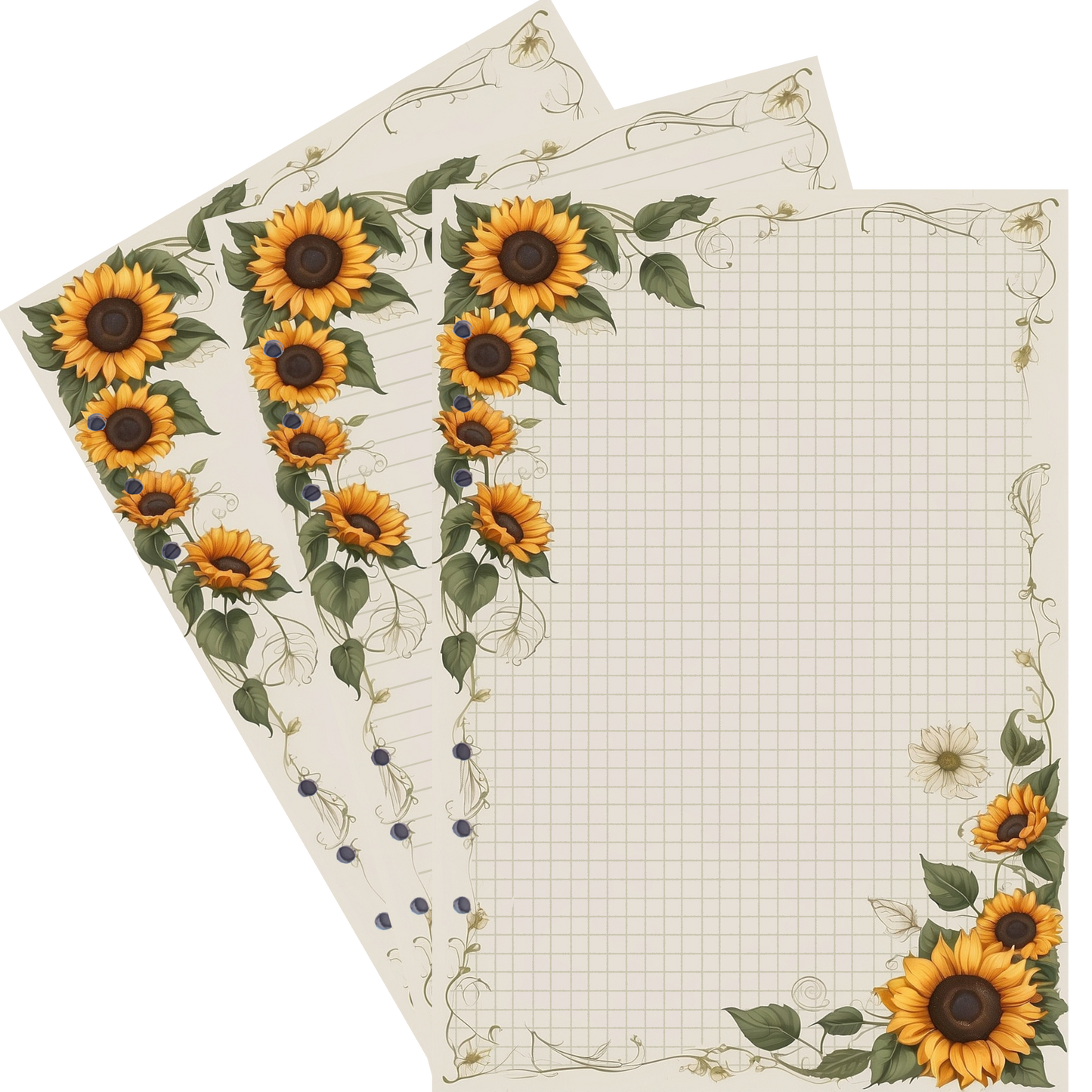 DIN A5 Ringbucheinlagen 6-fach Lochung mit Motiv | Bild Sunflower 33