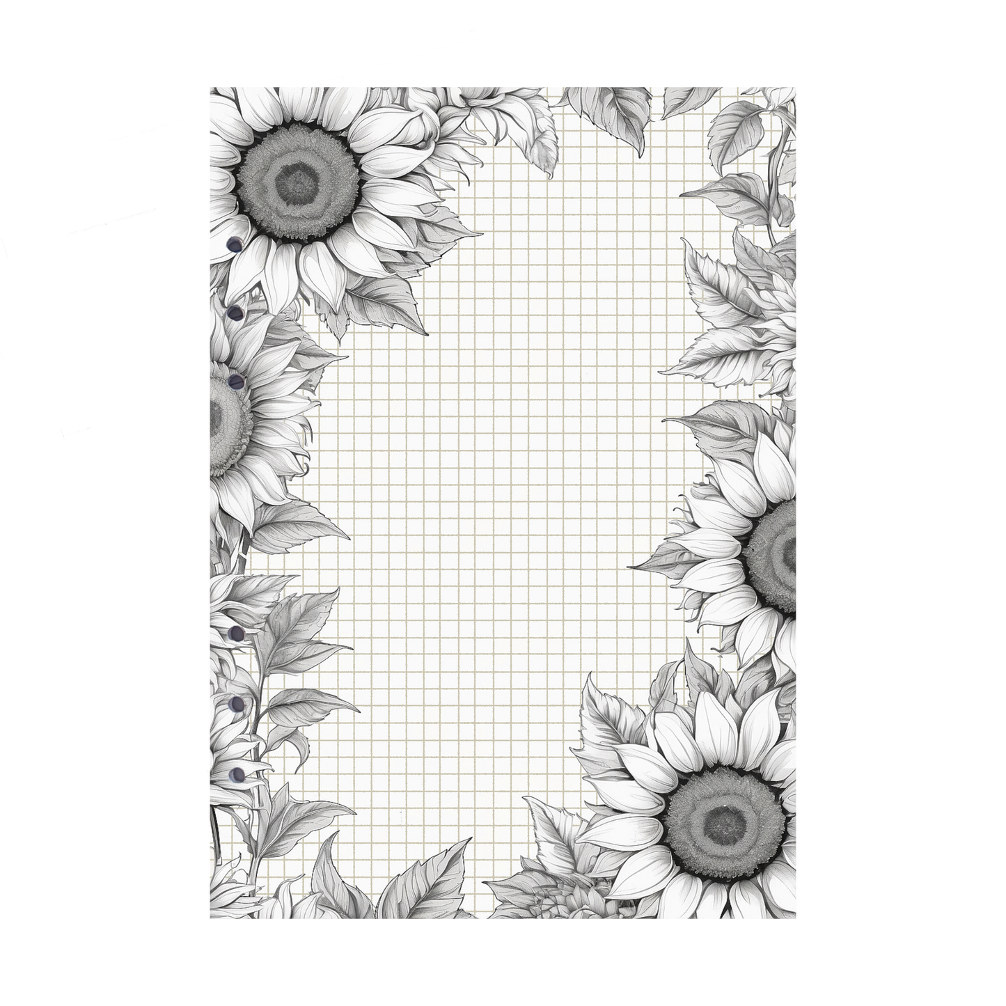 DIN A5 Ringbucheinlagen 6-fach Lochung mit Motiv | Bild Sunflower 34