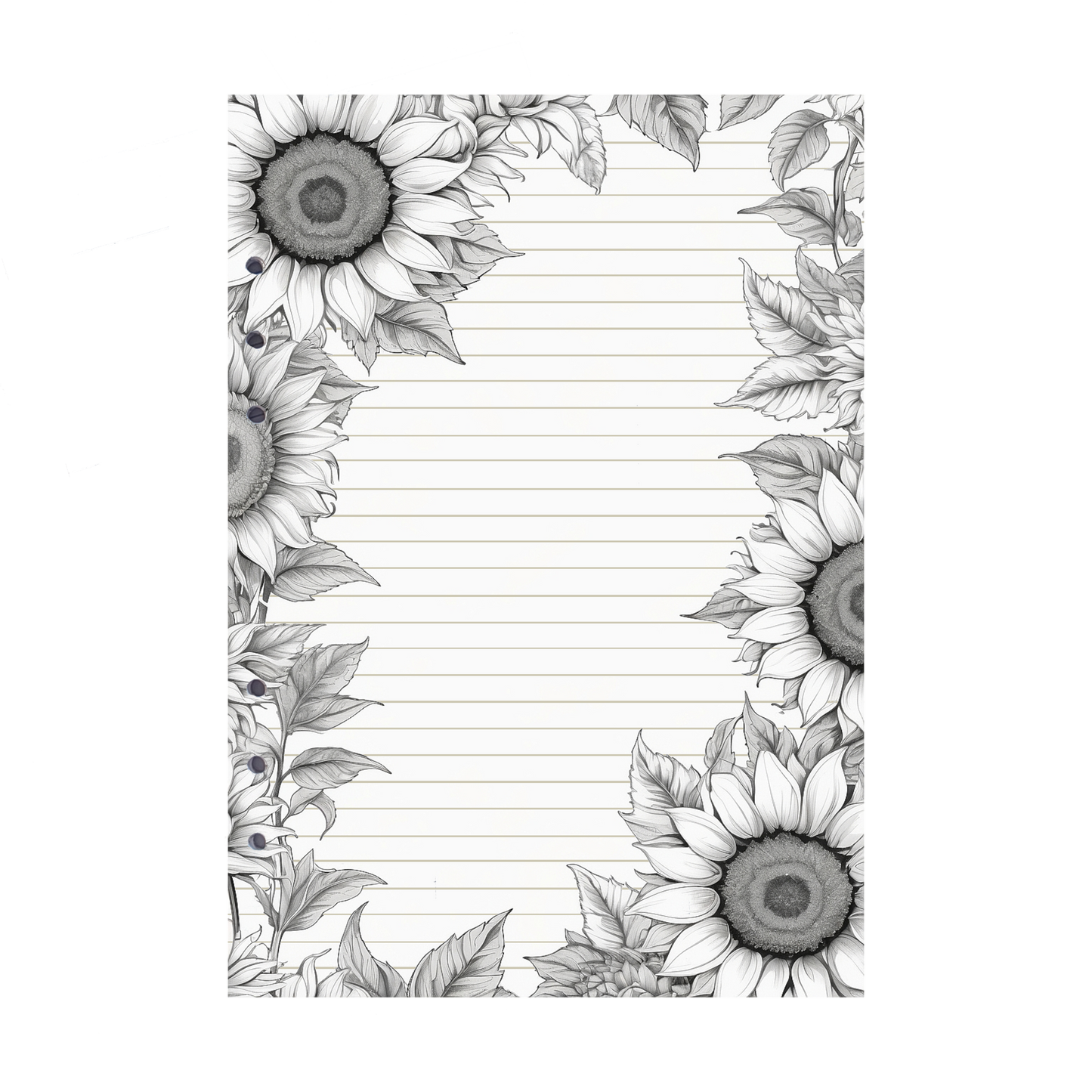 DIN A5 Ringbucheinlagen 6-fach Lochung mit Motiv | Bild Sunflower 34