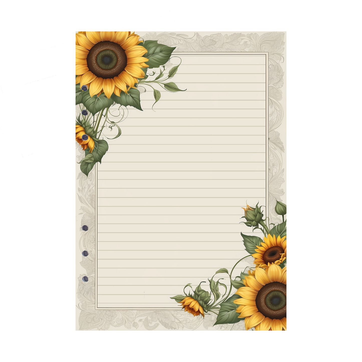 DIN A5 Ringbucheinlagen 6-fach Lochung mit Motiv | Bild Sunflower 35