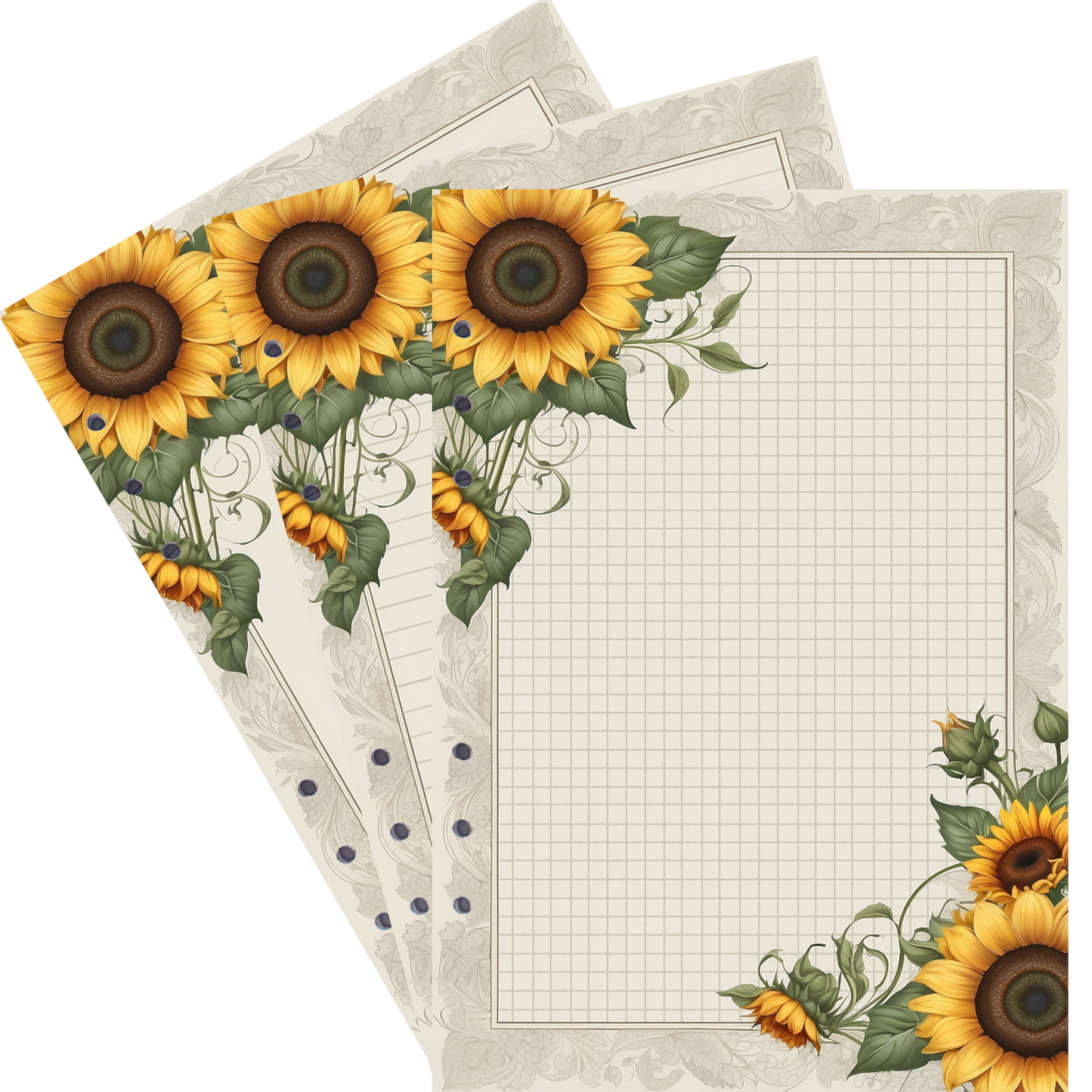 DIN A5 Ringbucheinlagen 6-fach Lochung mit Motiv | Bild Sunflower 35
