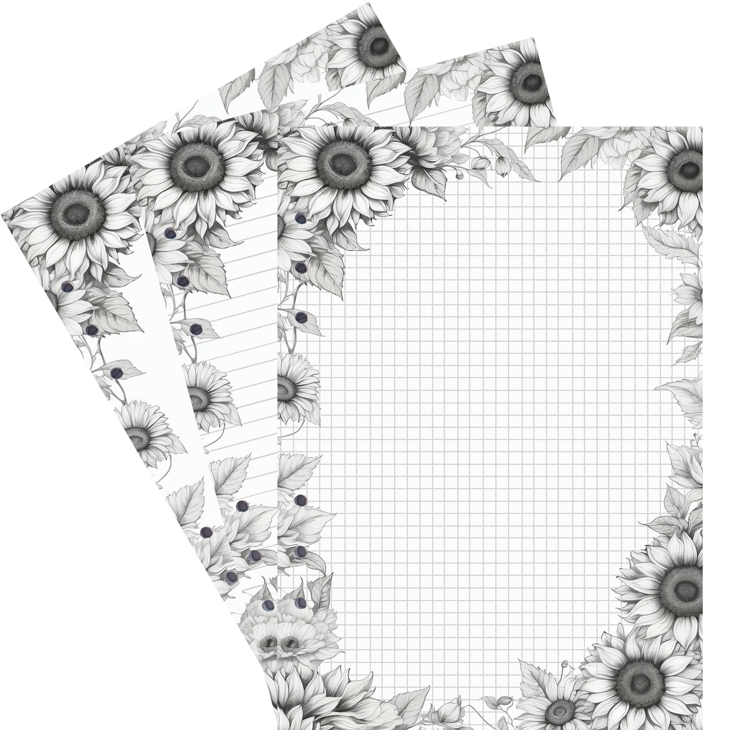 DIN A5 Ringbucheinlagen 6-fach Lochung mit Motiv | Bild Sunflower 37