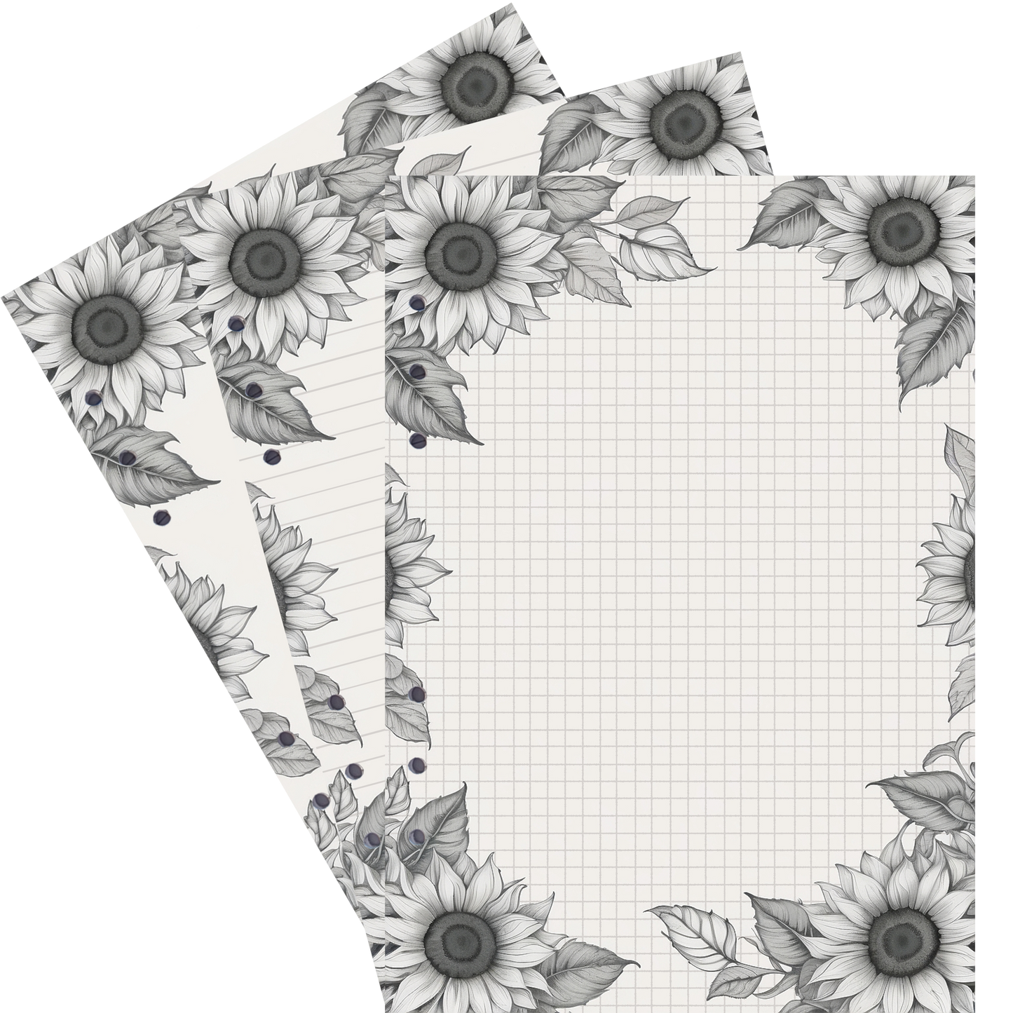 DIN A5 Ringbucheinlagen 6-fach Lochung mit Motiv | Bild Sunflower 39